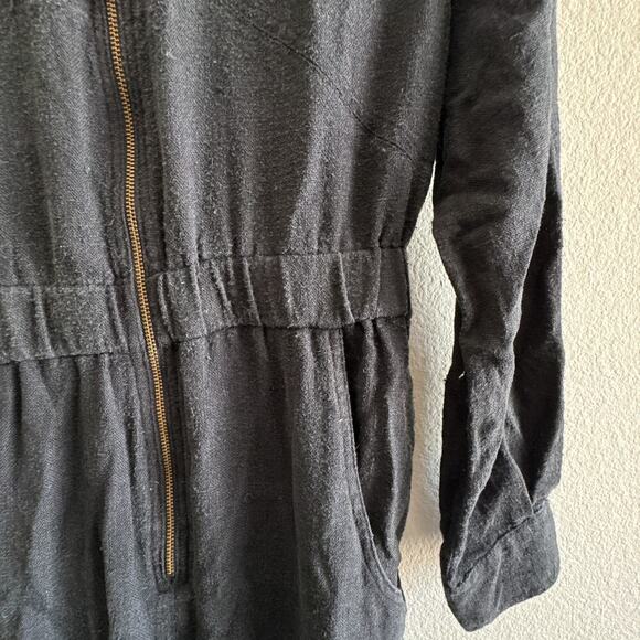DÔEN Serre Zip Front Utility Silk Jumpsuit Black size XS - Picture 6 of 14